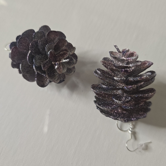 HANDCRAFTED Pinecorn Pierced Earrings HANDPAINTED Holiday Jewelry Accessories - Picture 10 of 15